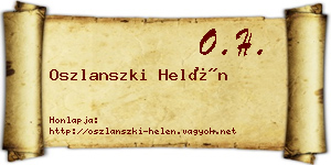 Oszlanszki Helén névjegykártya